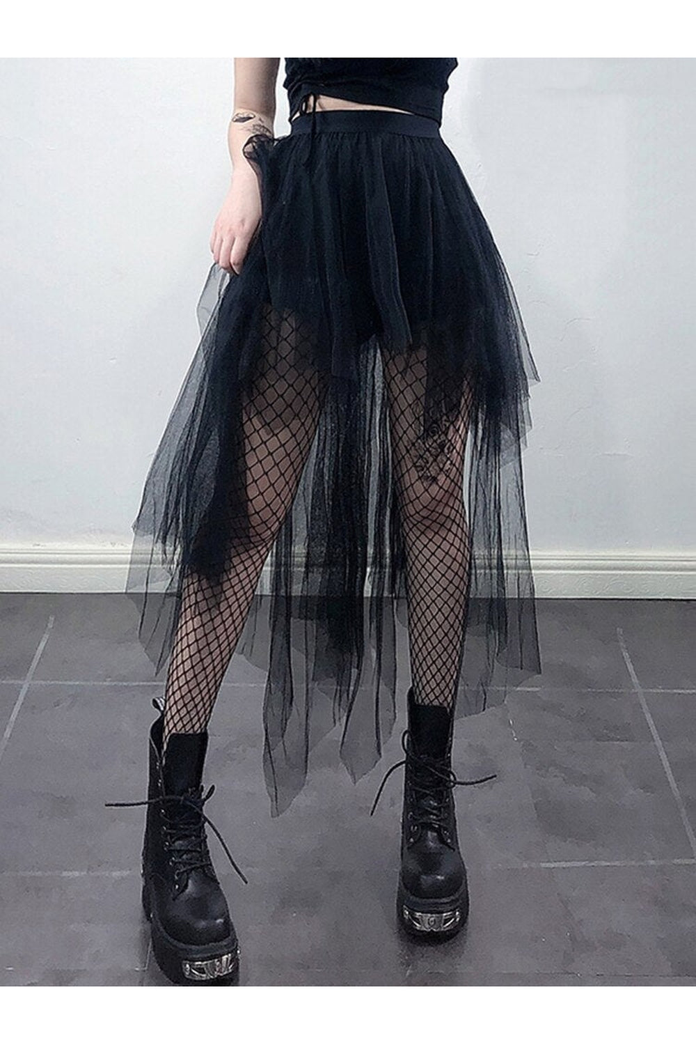 Y2k Goth Mesh Skirt