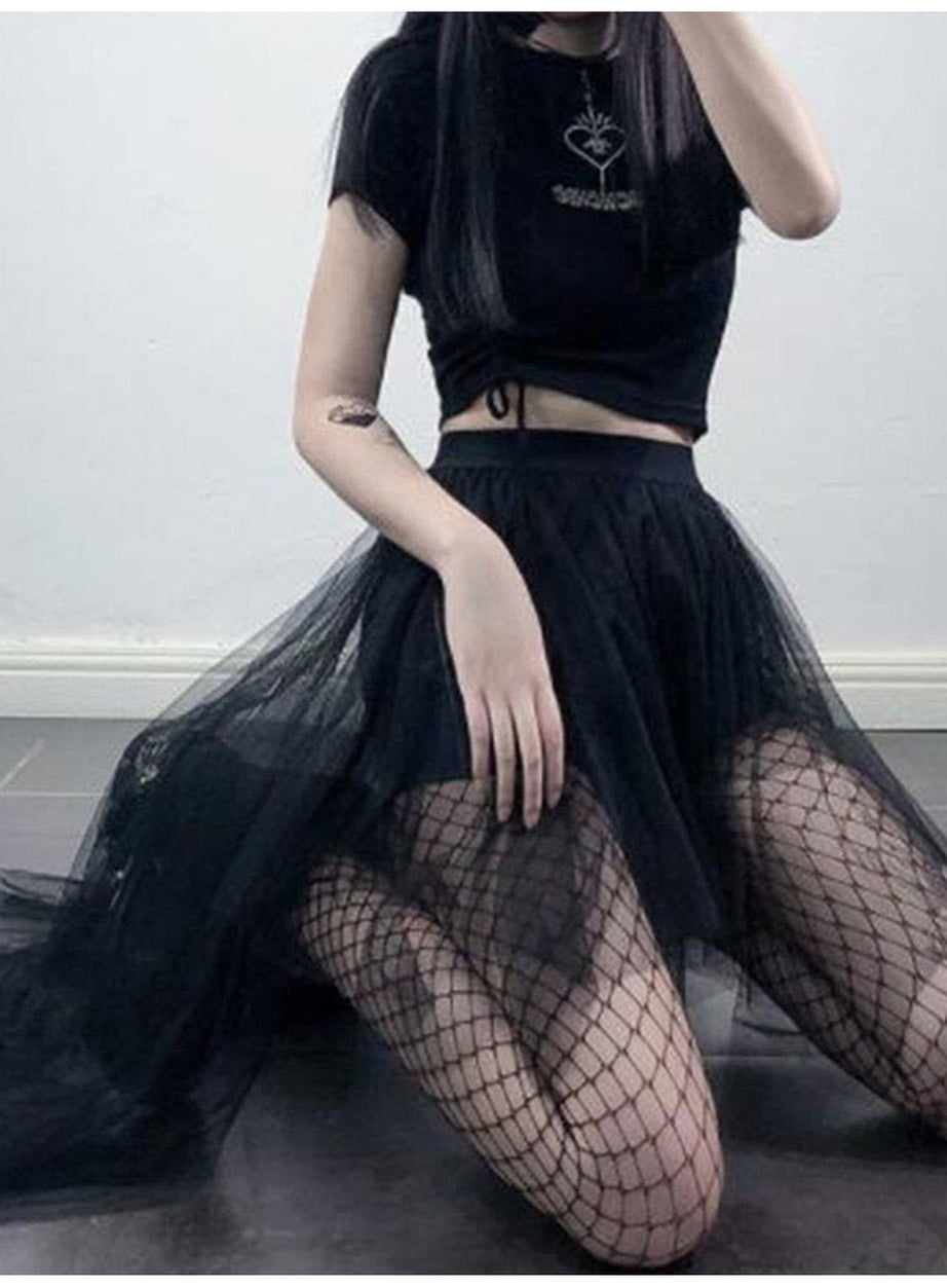 Y2k Goth Mesh Skirt