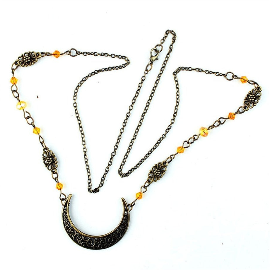 Y2k Goth Moon Pattern Head Chain