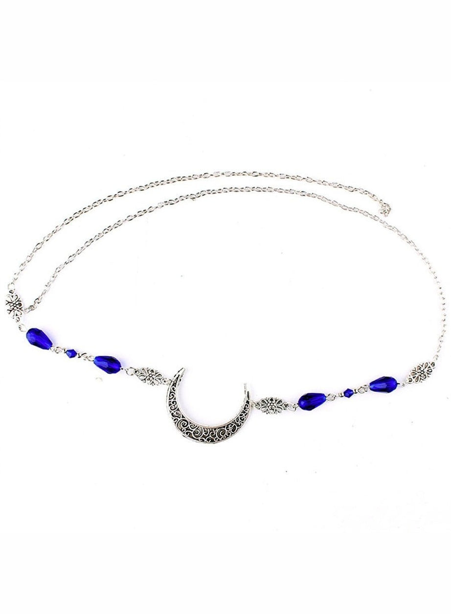 Y2k Goth Moon Pattern Head Chain