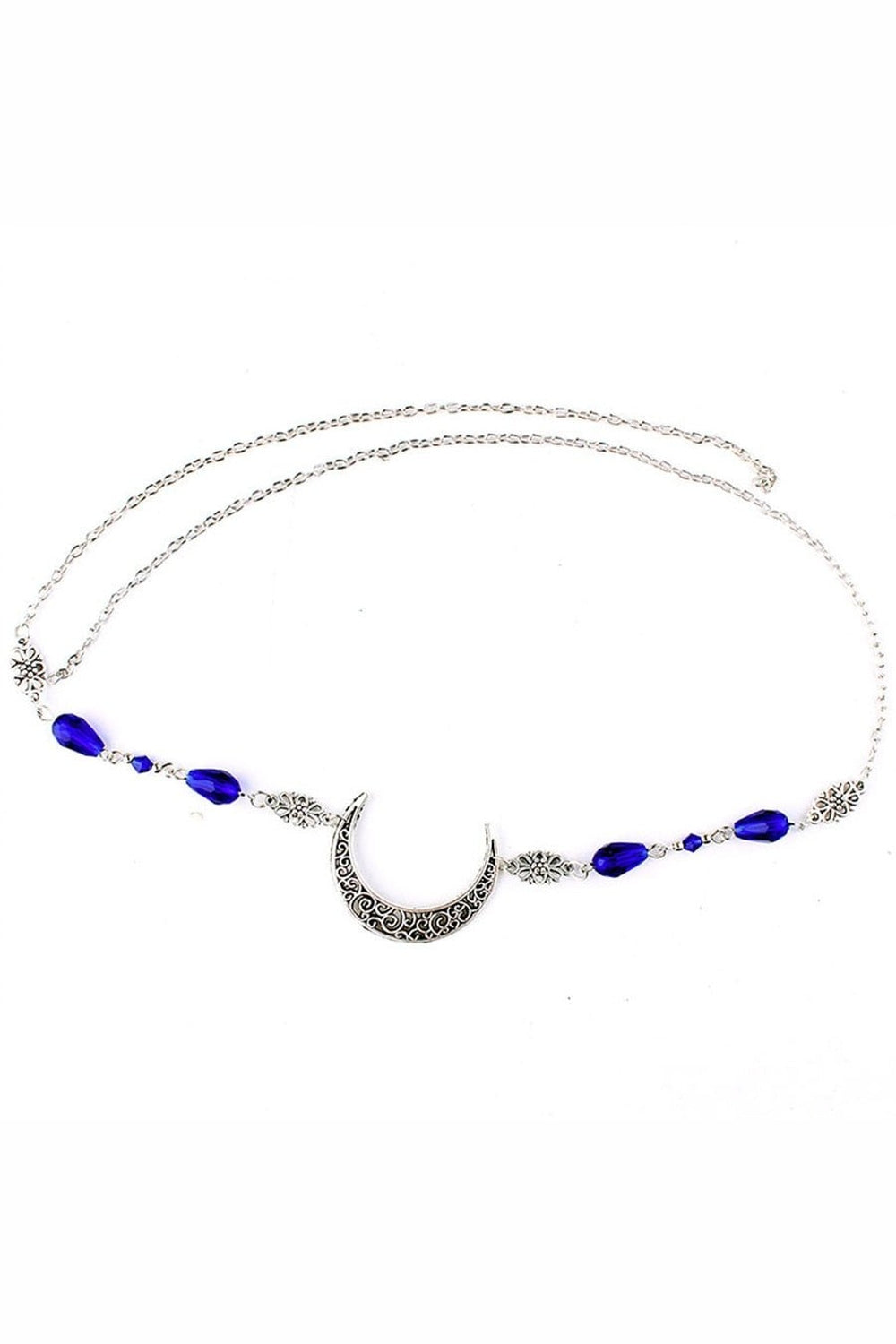 Y2k Goth Moon Pattern Head Chain