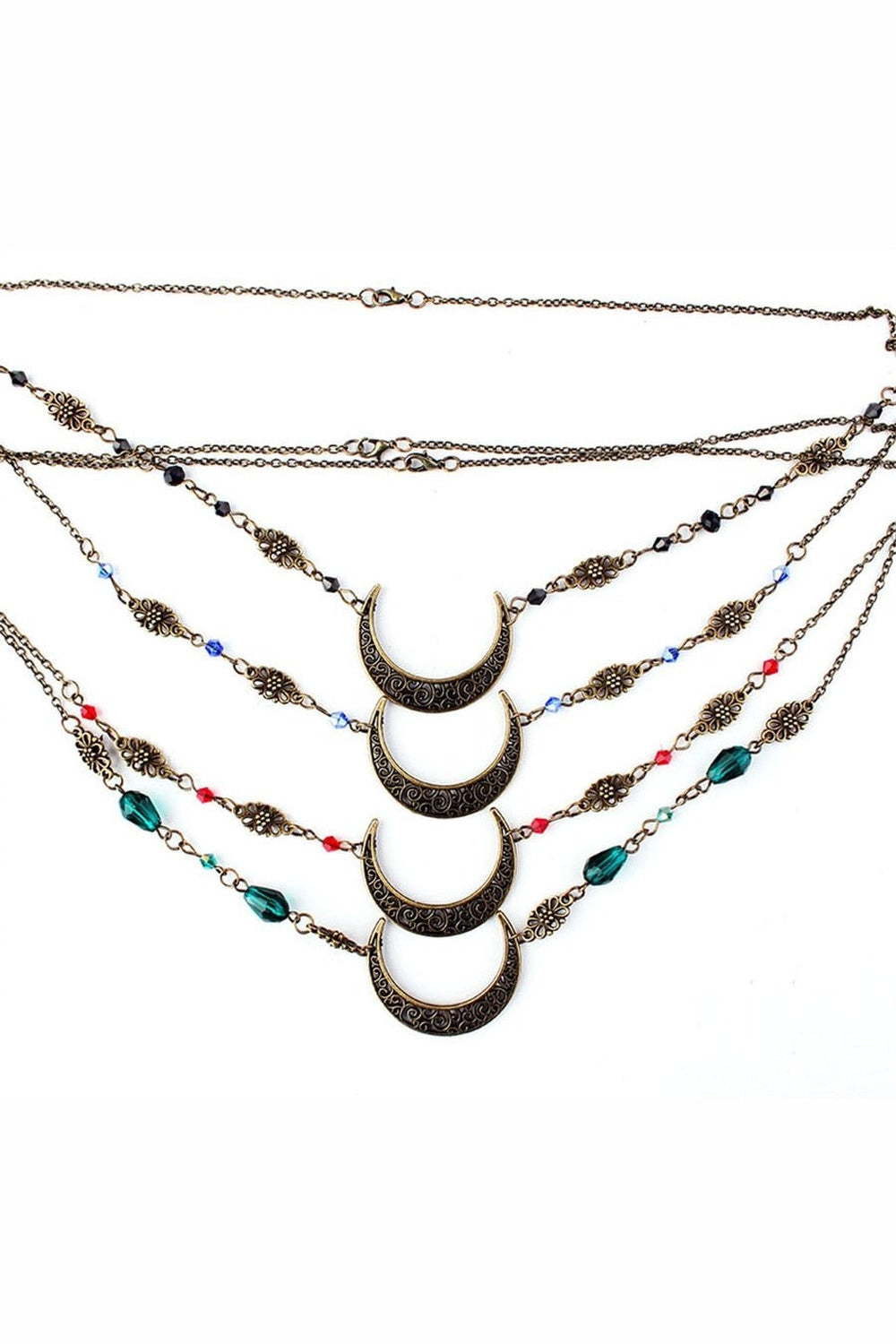 Y2k Goth Moon Pattern Head Chain