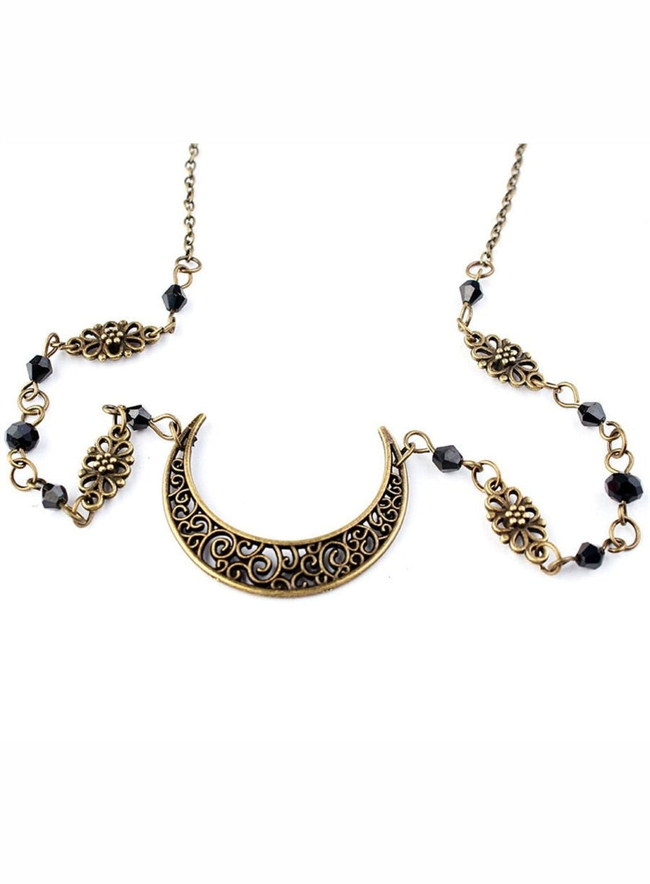 Y2k Goth Moon Pattern Head Chain