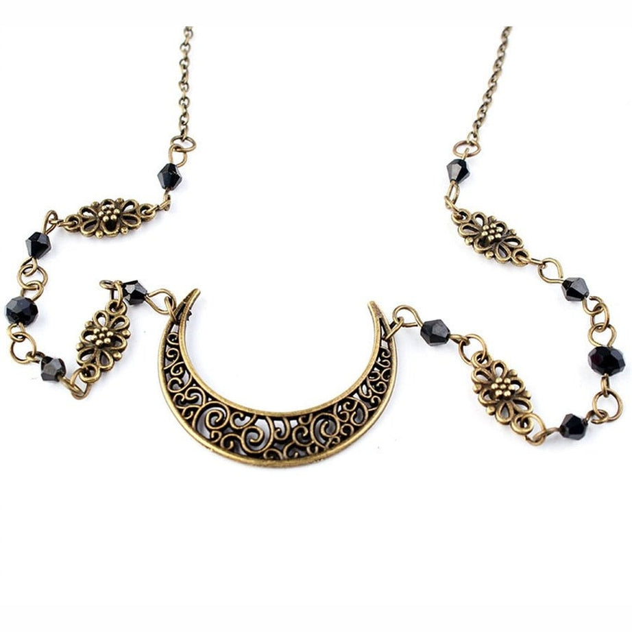 Y2k Goth Moon Pattern Head Chain