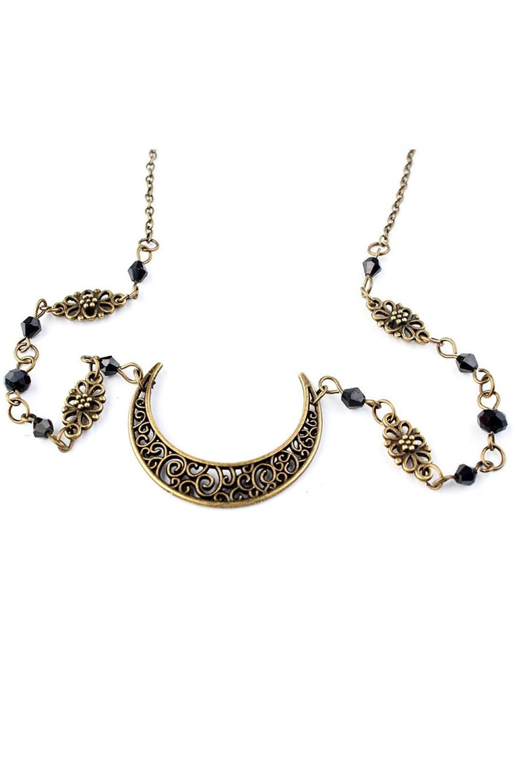 Y2k Goth Moon Pattern Head Chain