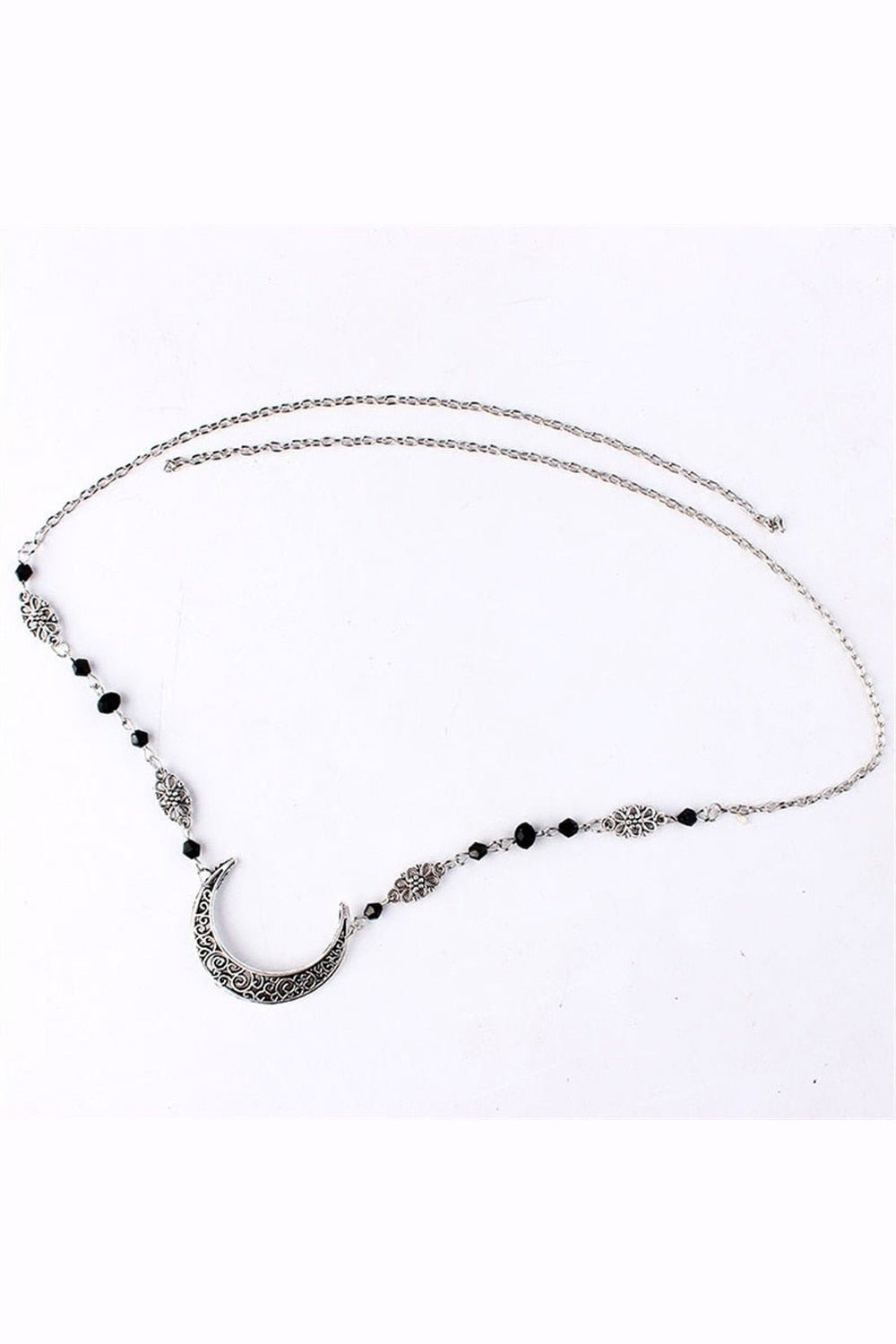 Y2k Goth Moon Pattern Head Chain