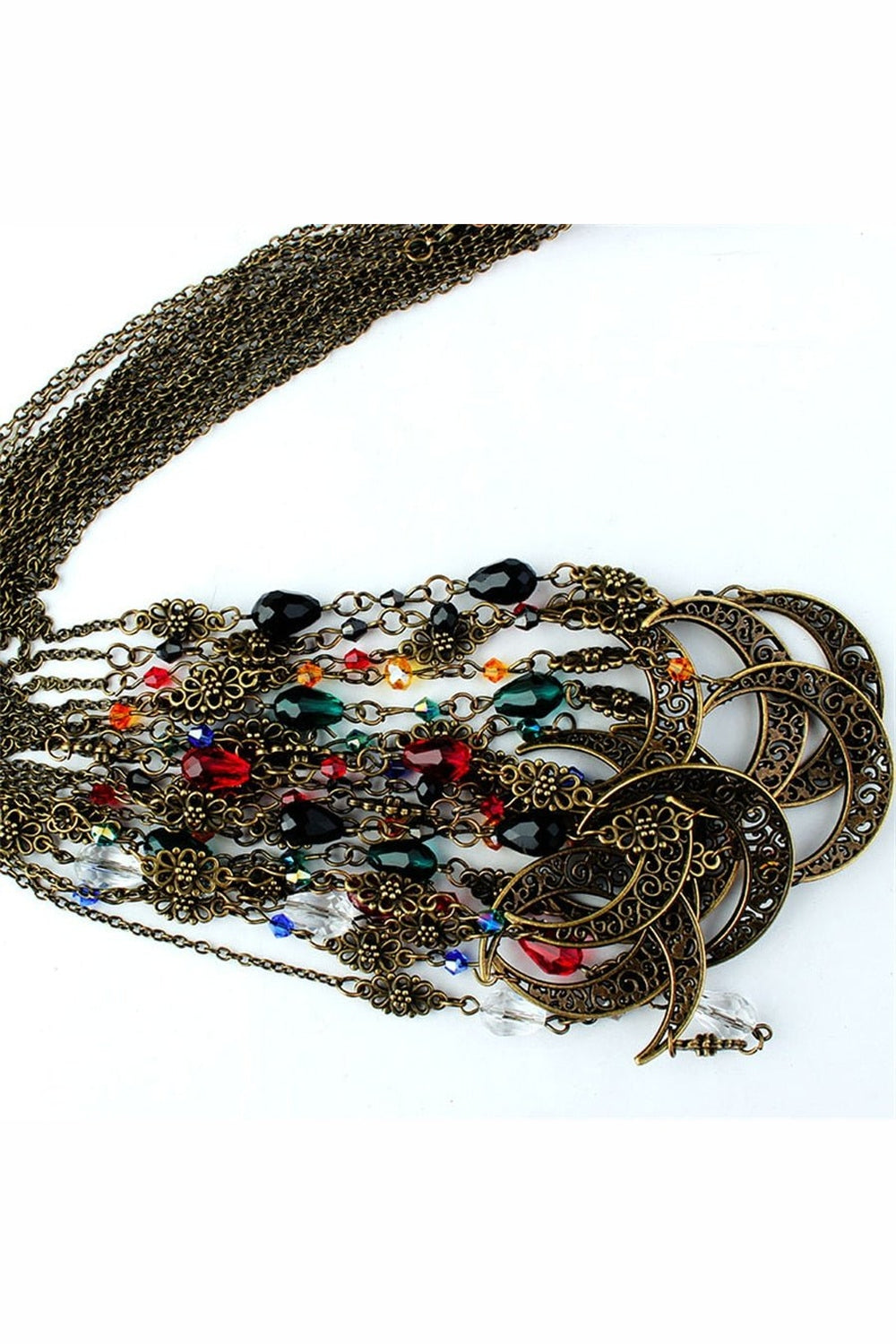 Y2k Goth Moon Pattern Head Chain