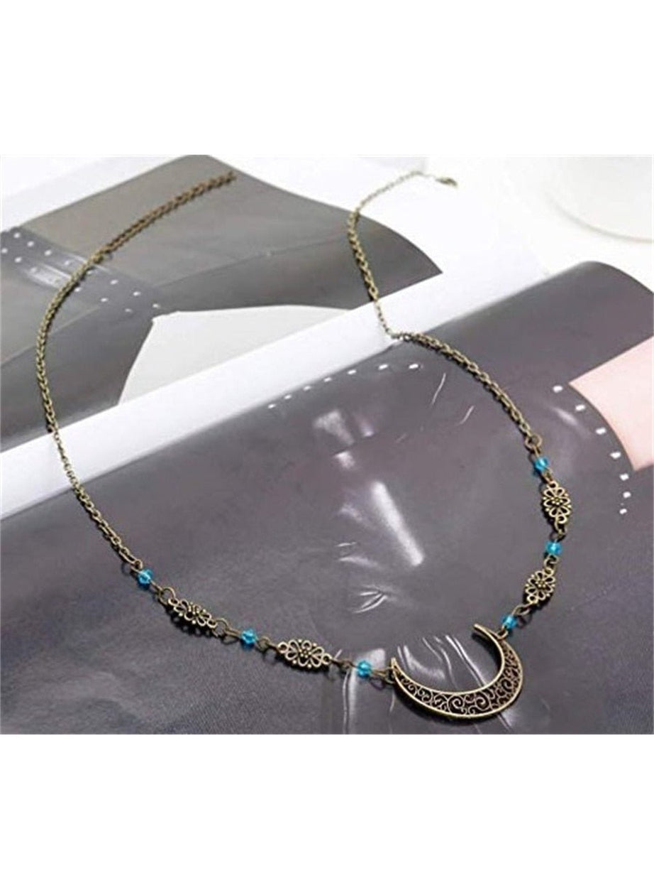 Y2k Goth Moon Pattern Head Chain