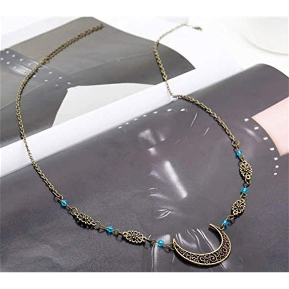 Y2k Goth Moon Pattern Head Chain