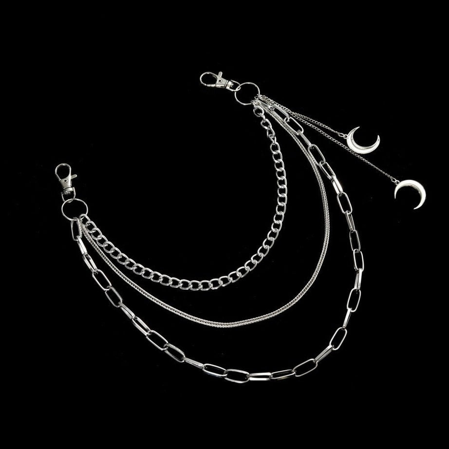 Y2k Goth Moon Pendants Chain