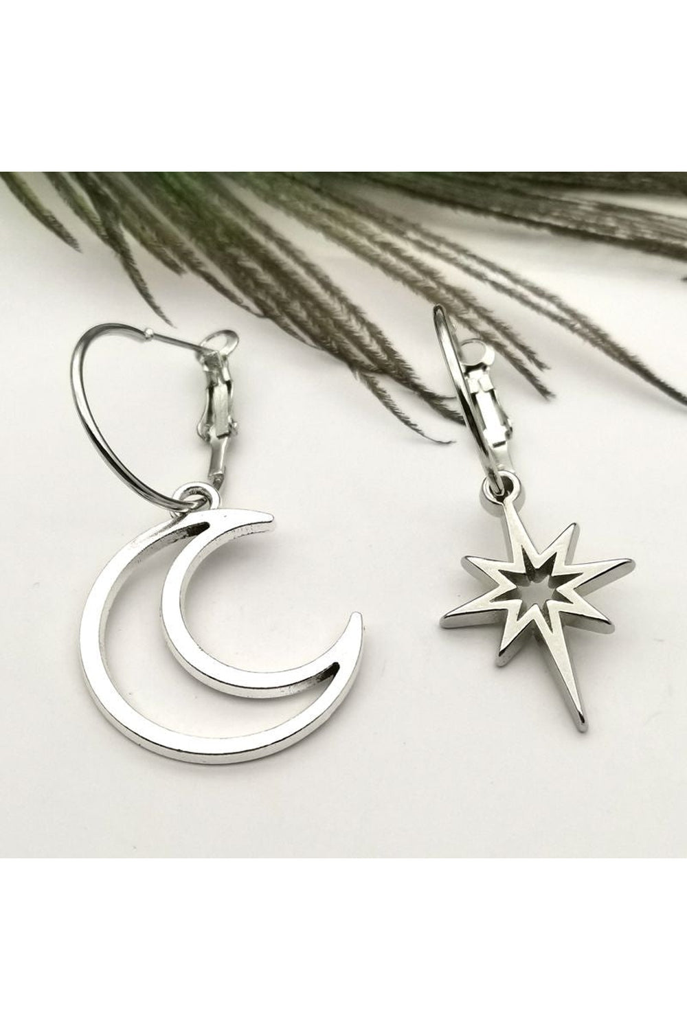 Y2k Goth Moons Stars Charm Earrings
