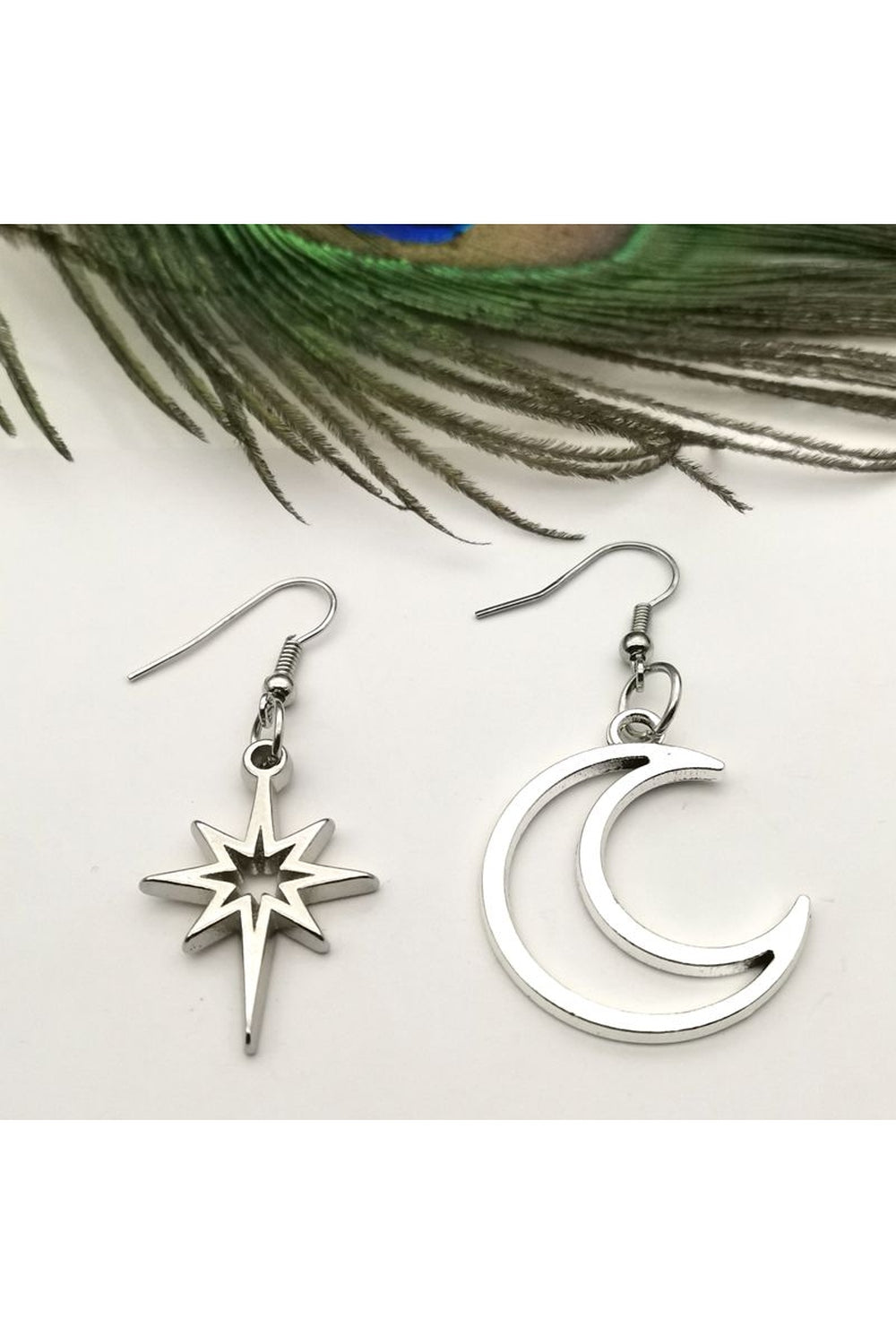 Y2k Goth Moons Stars Charm Earrings
