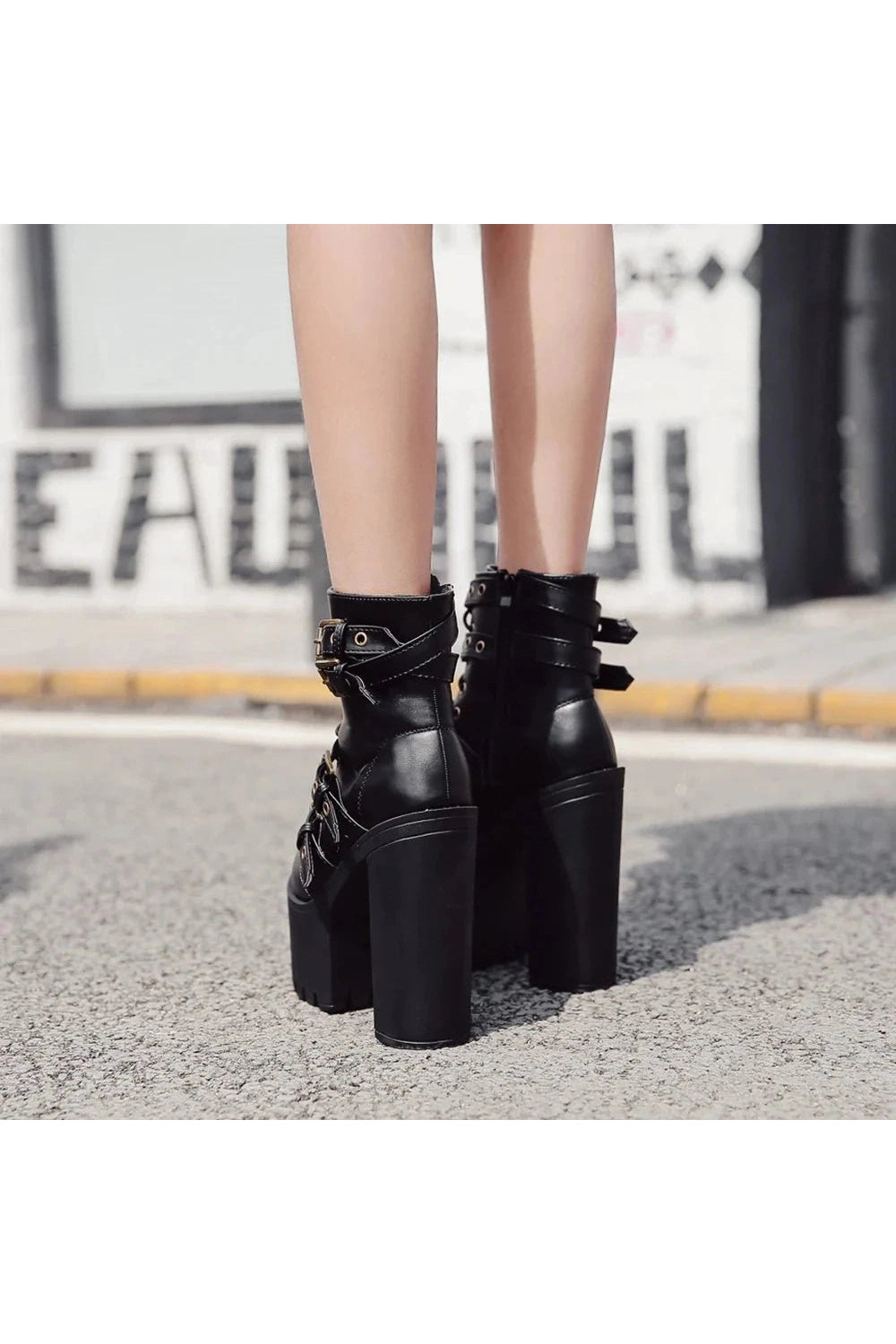Y2k Goth Platform Round Toe Women's Boots