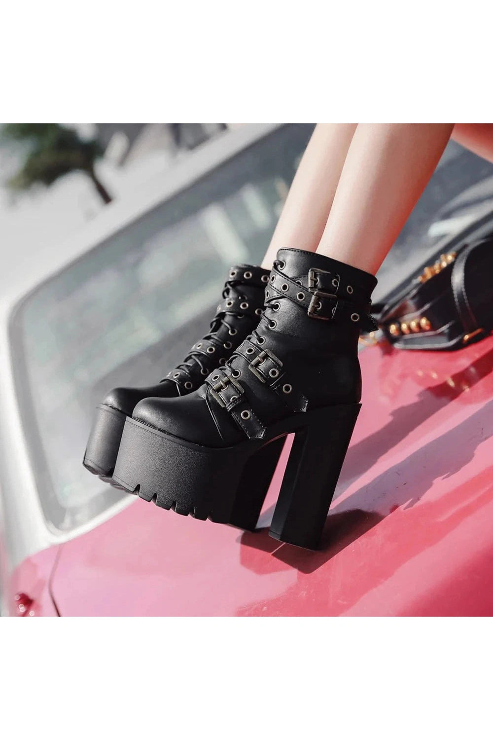Y2k Goth Platform Round Toe Women's Boots
