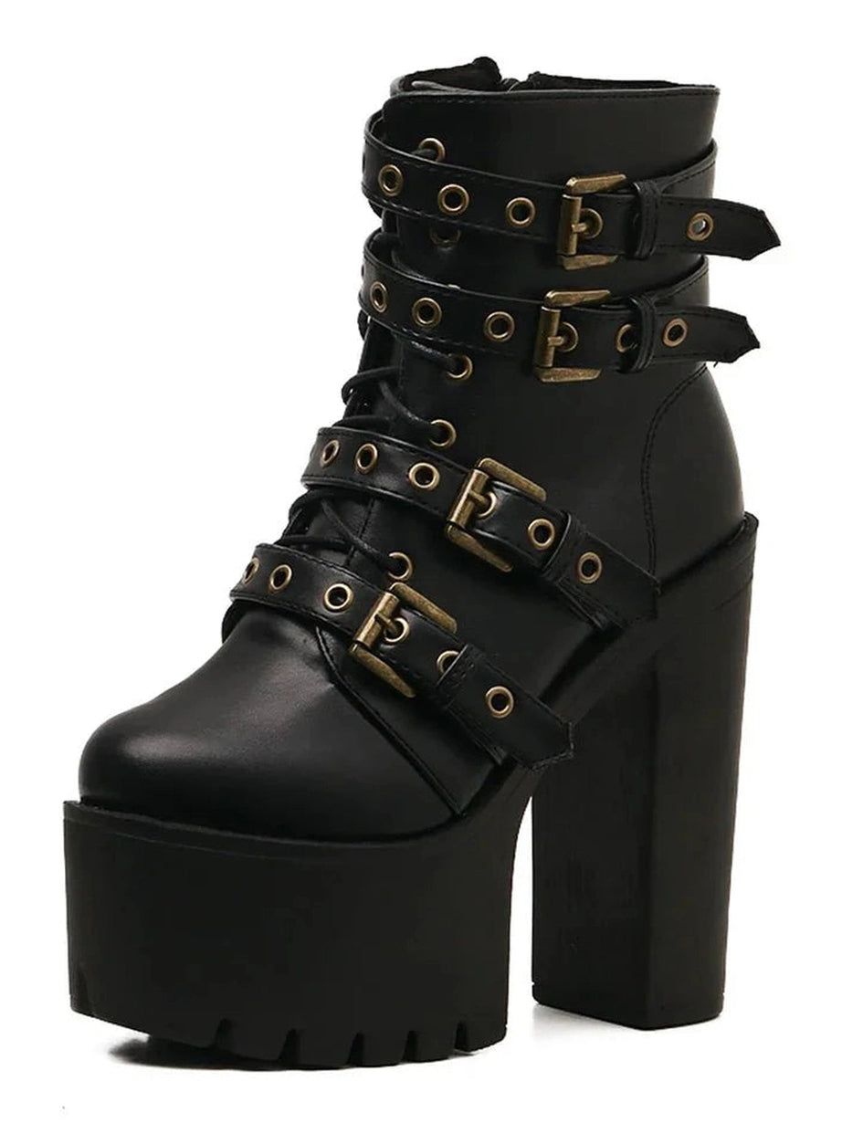 Y2k Goth Platform Round Toe Women's Boots