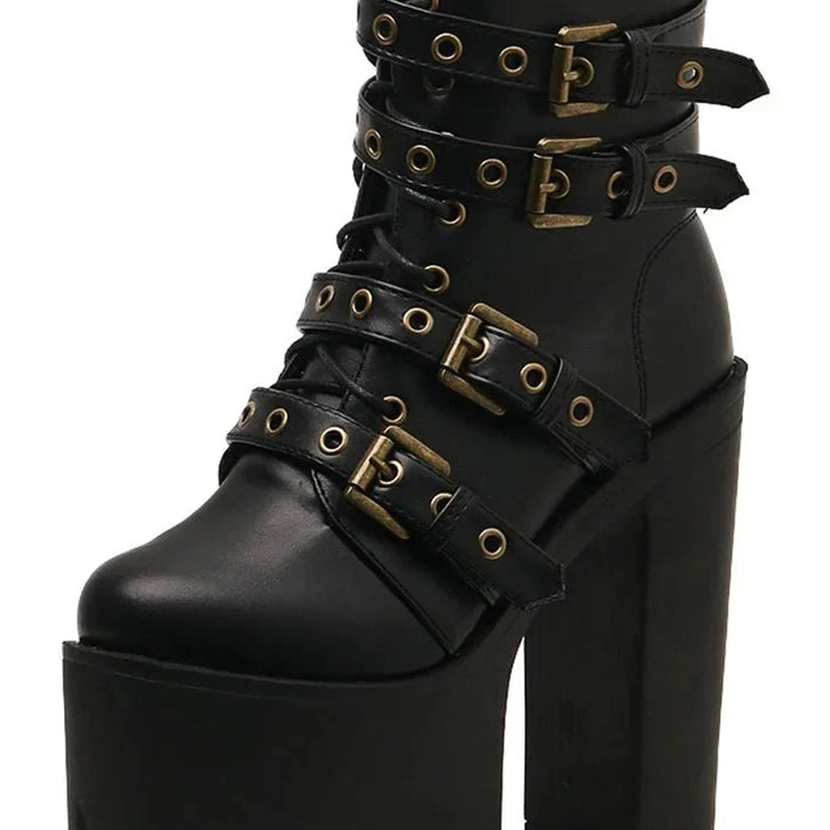 Y2k Goth Platform Round Toe Women's Boots