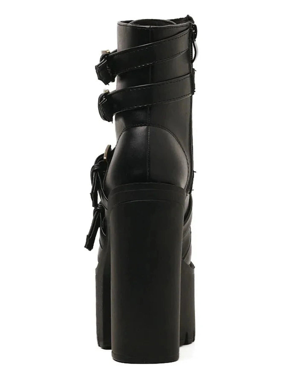 Y2k Goth Platform Round Toe Women's Boots