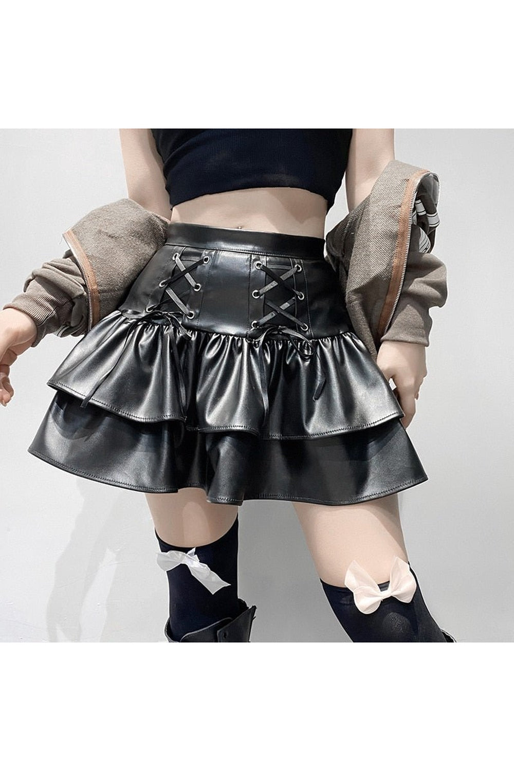 Y2k Goth & Punk PU Skirt