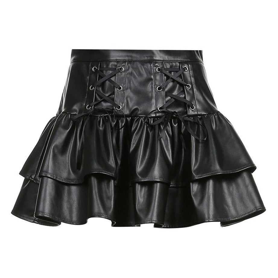 Y2k Goth & Punk PU Skirt