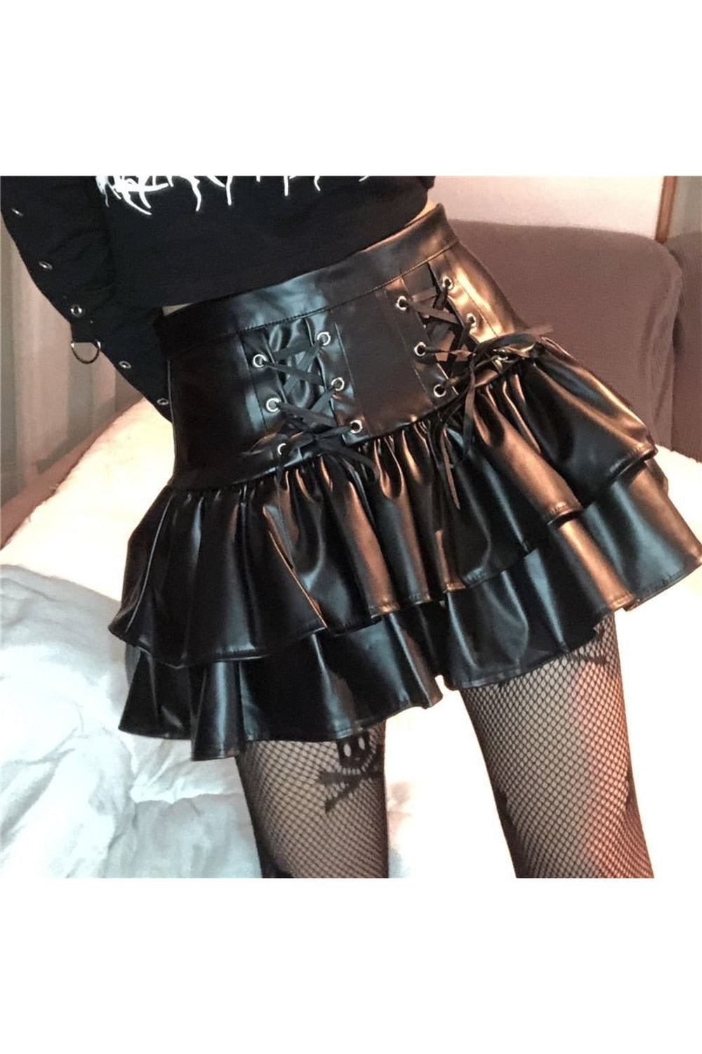Y2k Goth & Punk PU Skirt