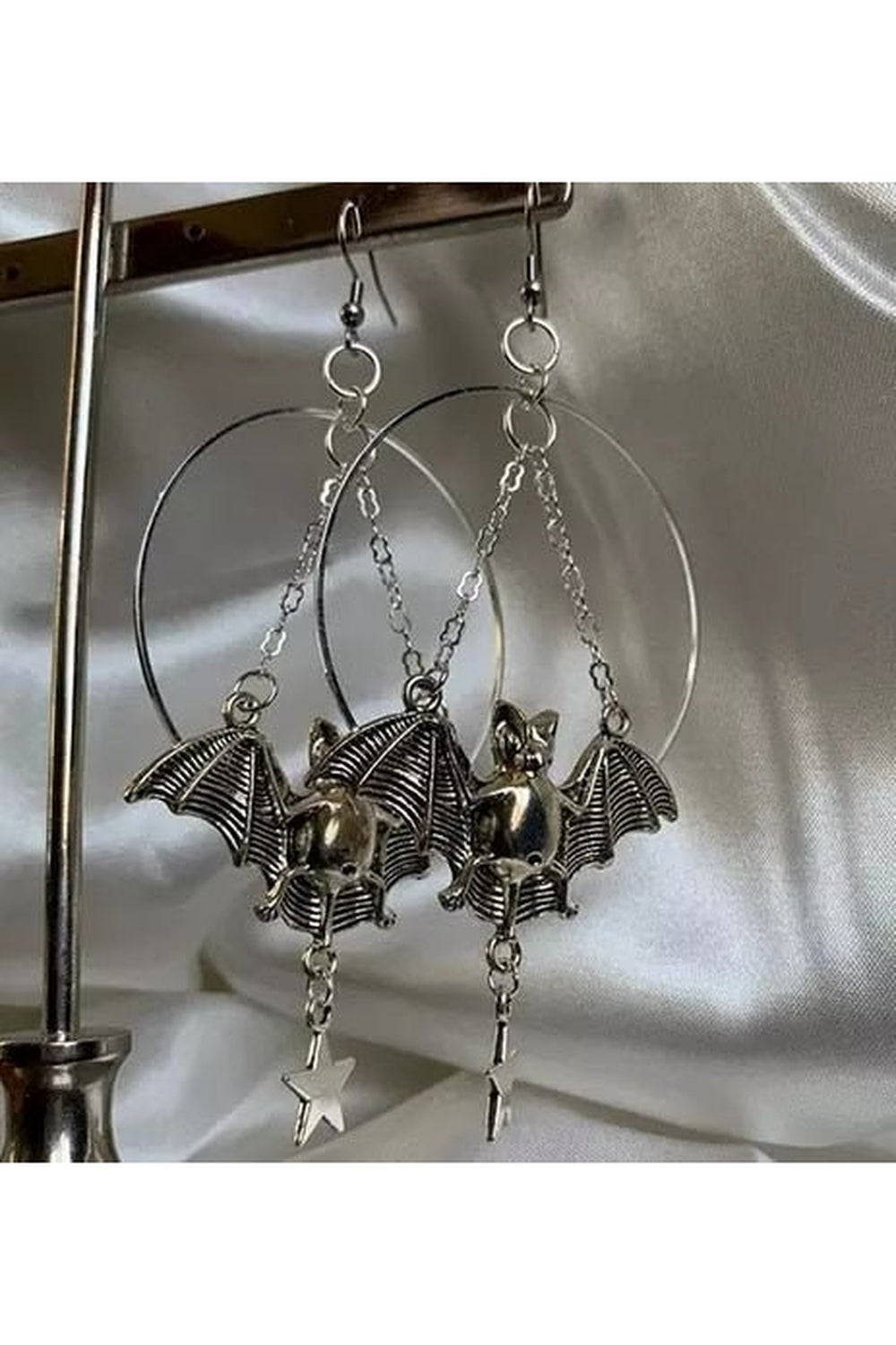 Y2k Goth Star and Bat Dangles Earrings
