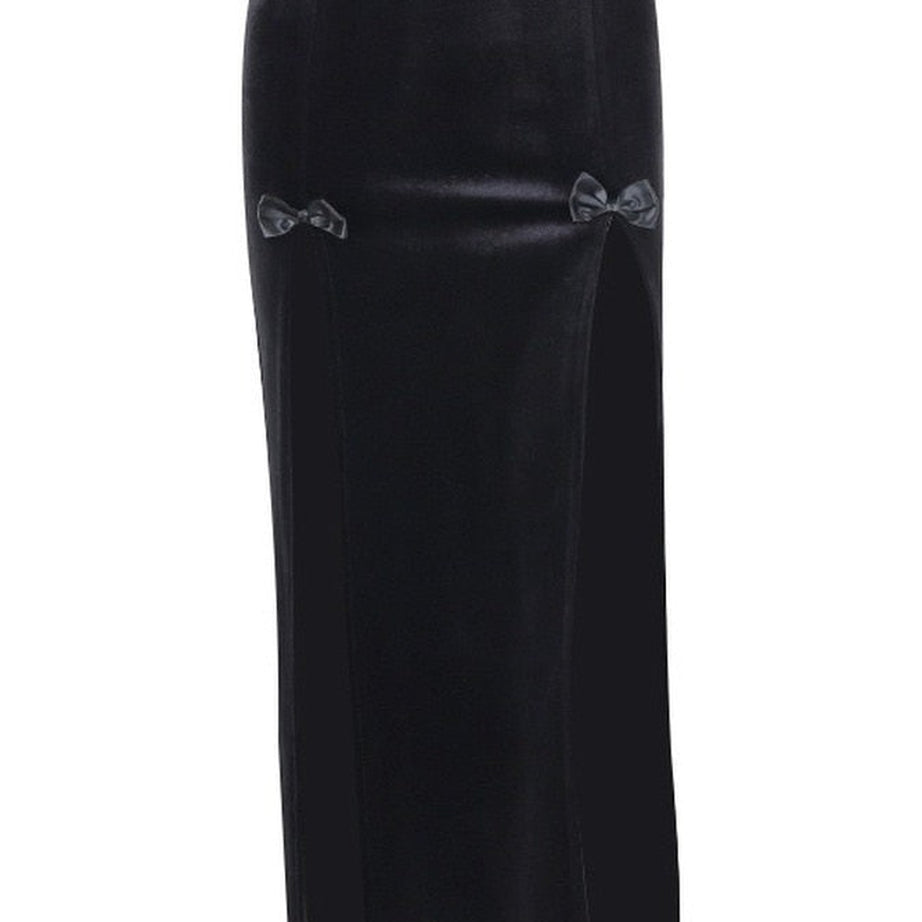 Y2k Goth Velvet Split Skirt