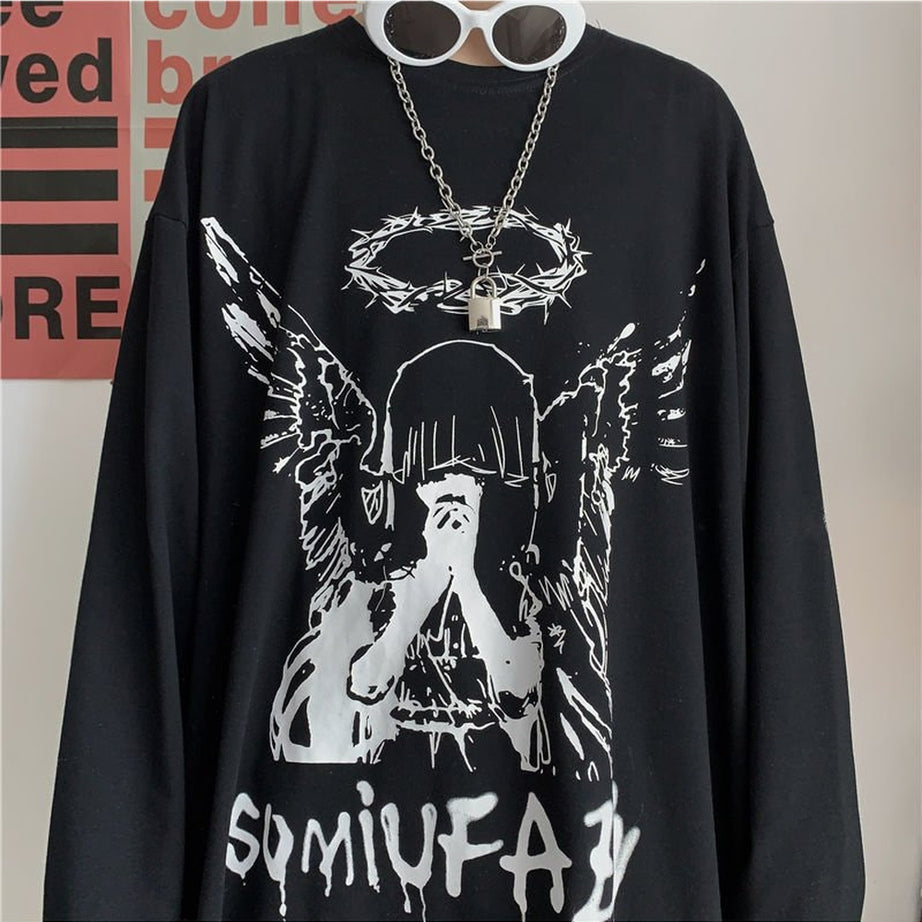 Y2k Gothic Angel Long Sleeve T-shirt