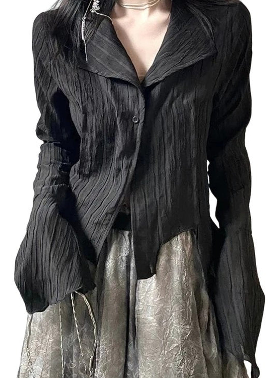 Y2k Gothic Black Irregular Tops