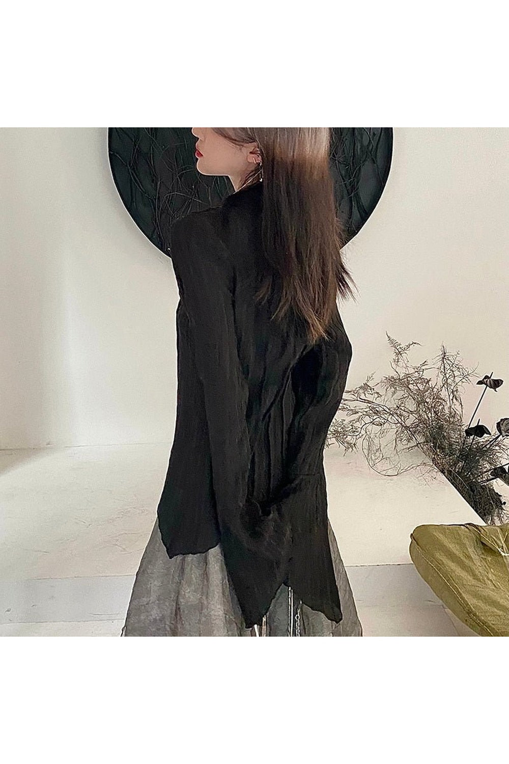 Y2k Gothic Black Irregular Tops