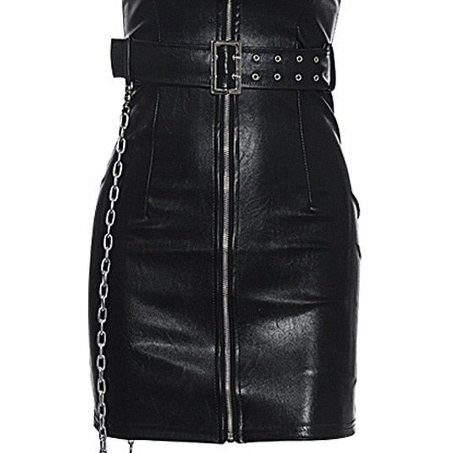 Y2k Gothic Bodycon Pu Dress