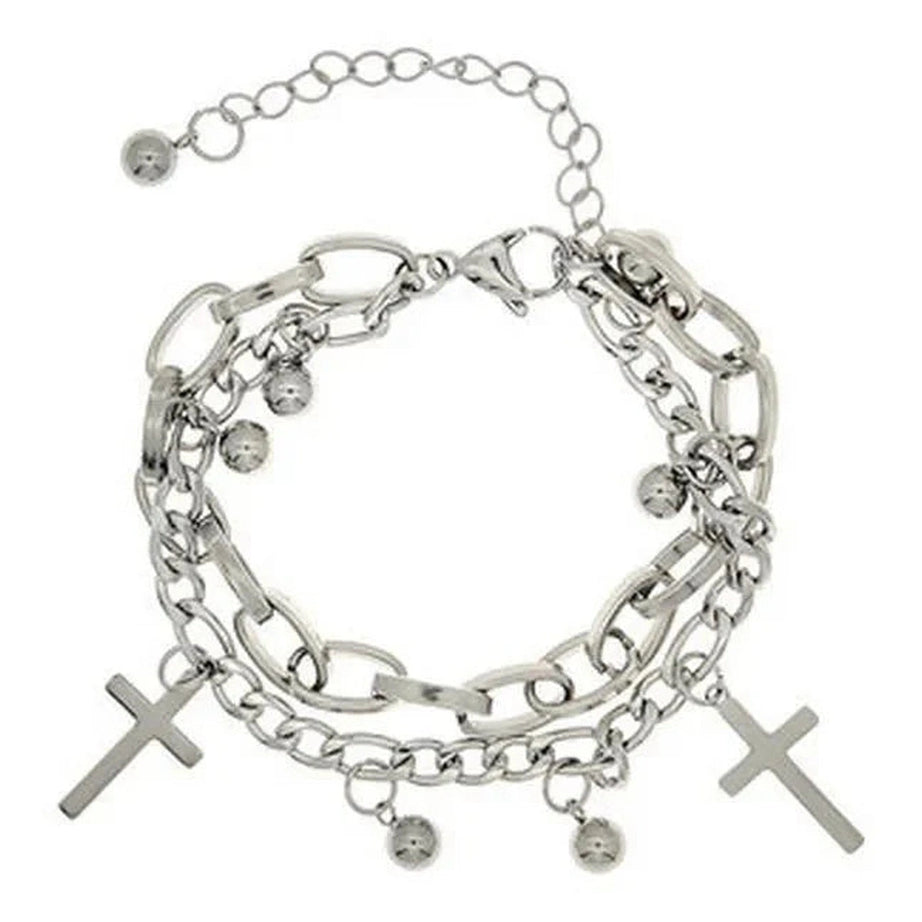 Y2k Gothic Cross Charm Layered Bracelet