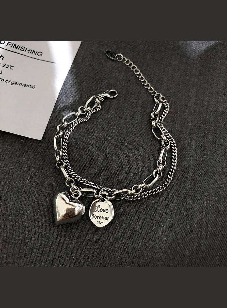 Y2k Gothic Cross Charm Layered Bracelet