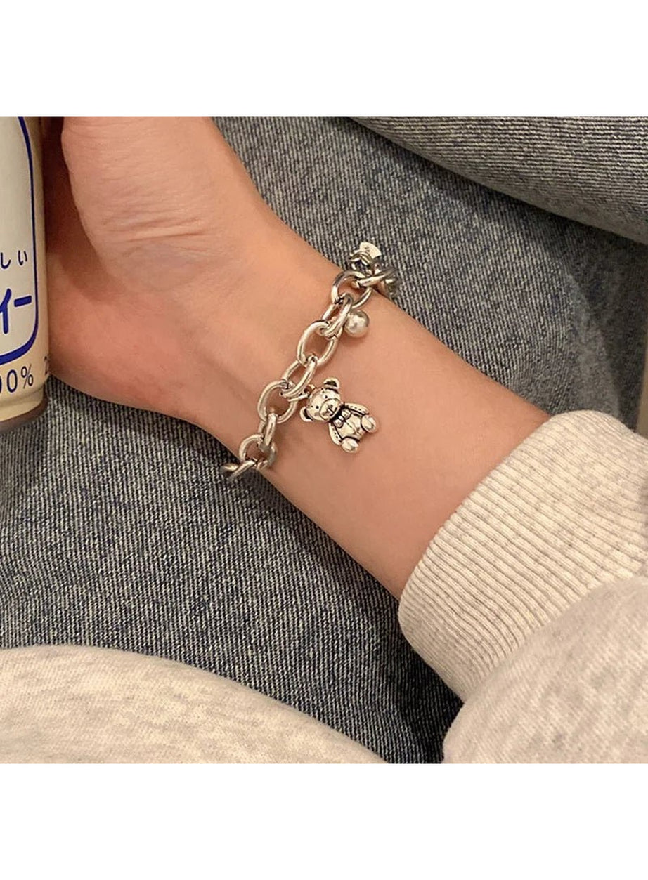 Y2k Gothic Cross Charm Layered Bracelet