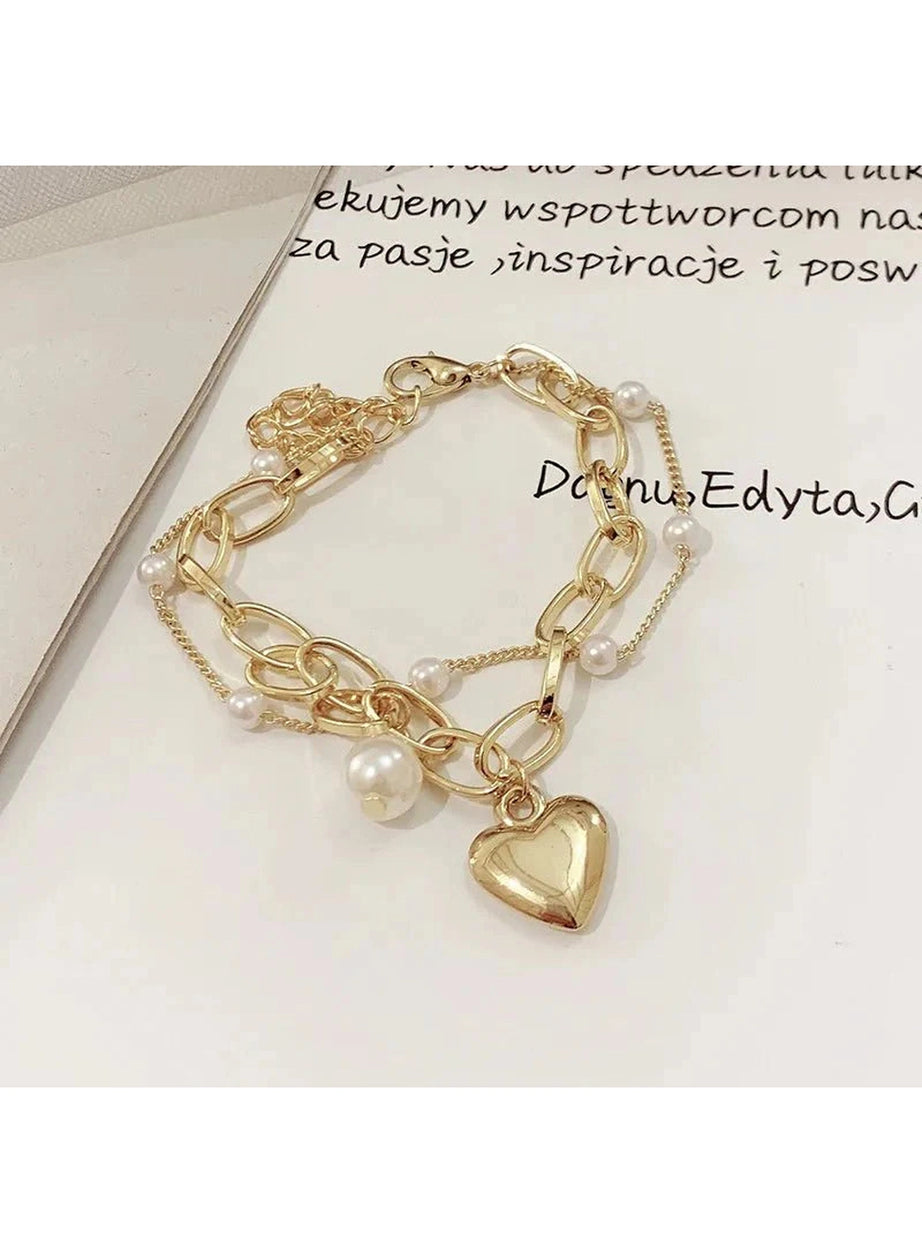 Y2k Gothic Cross Charm Layered Bracelet