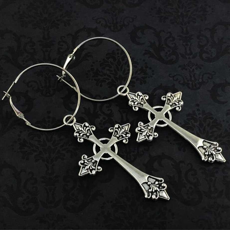 Y2k Gothic Cross Earrings