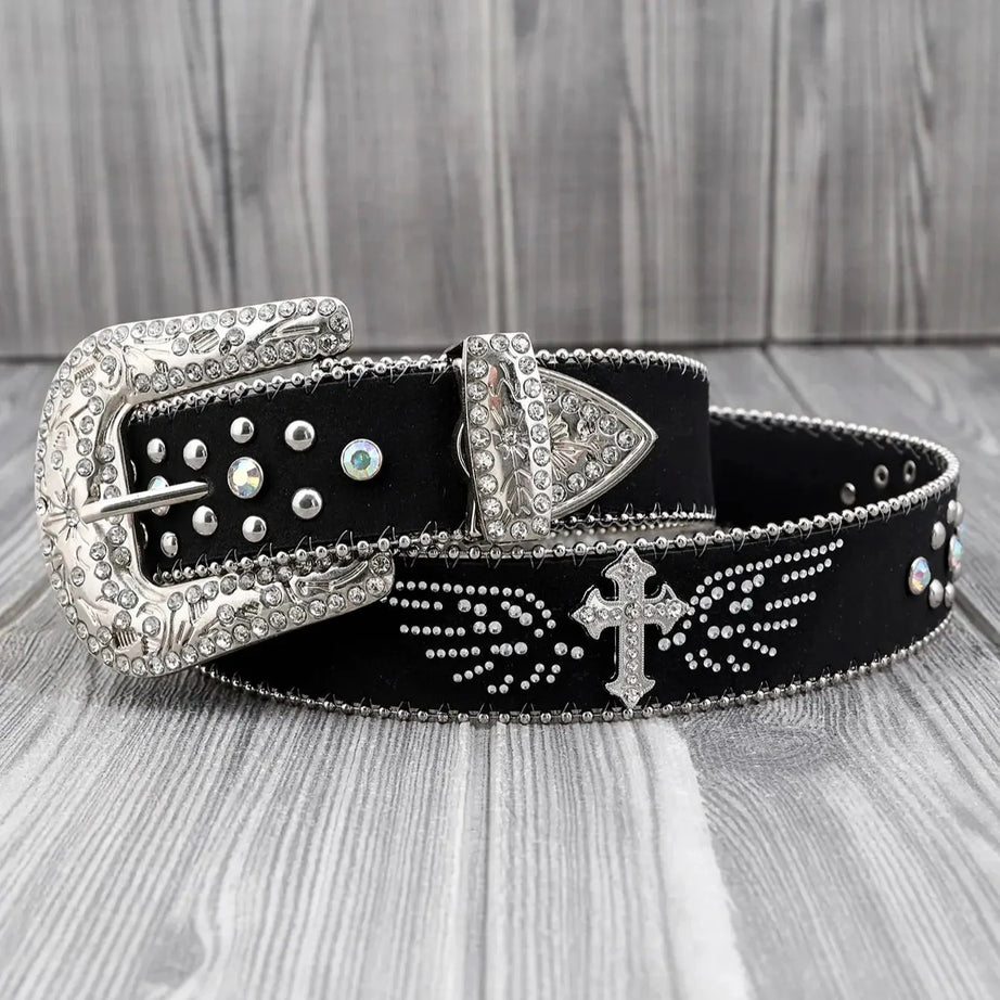 Y2k Gothic Cross Embellished Belt