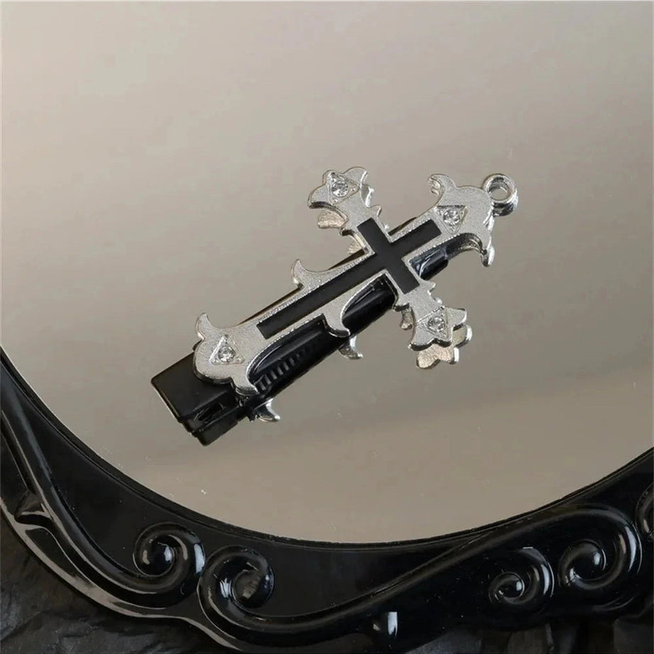 Y2k Gothic Cross Hair Clips