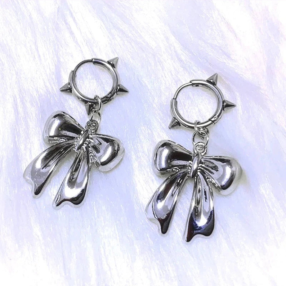 Y2k Gothic Glam Bow Earrings