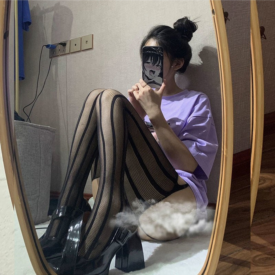 Y2k Gothic Grunge Dark Fishnet Tights