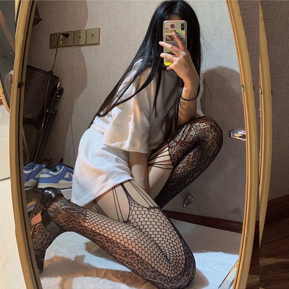 Y2k Gothic Grunge Dark Fishnet Tights