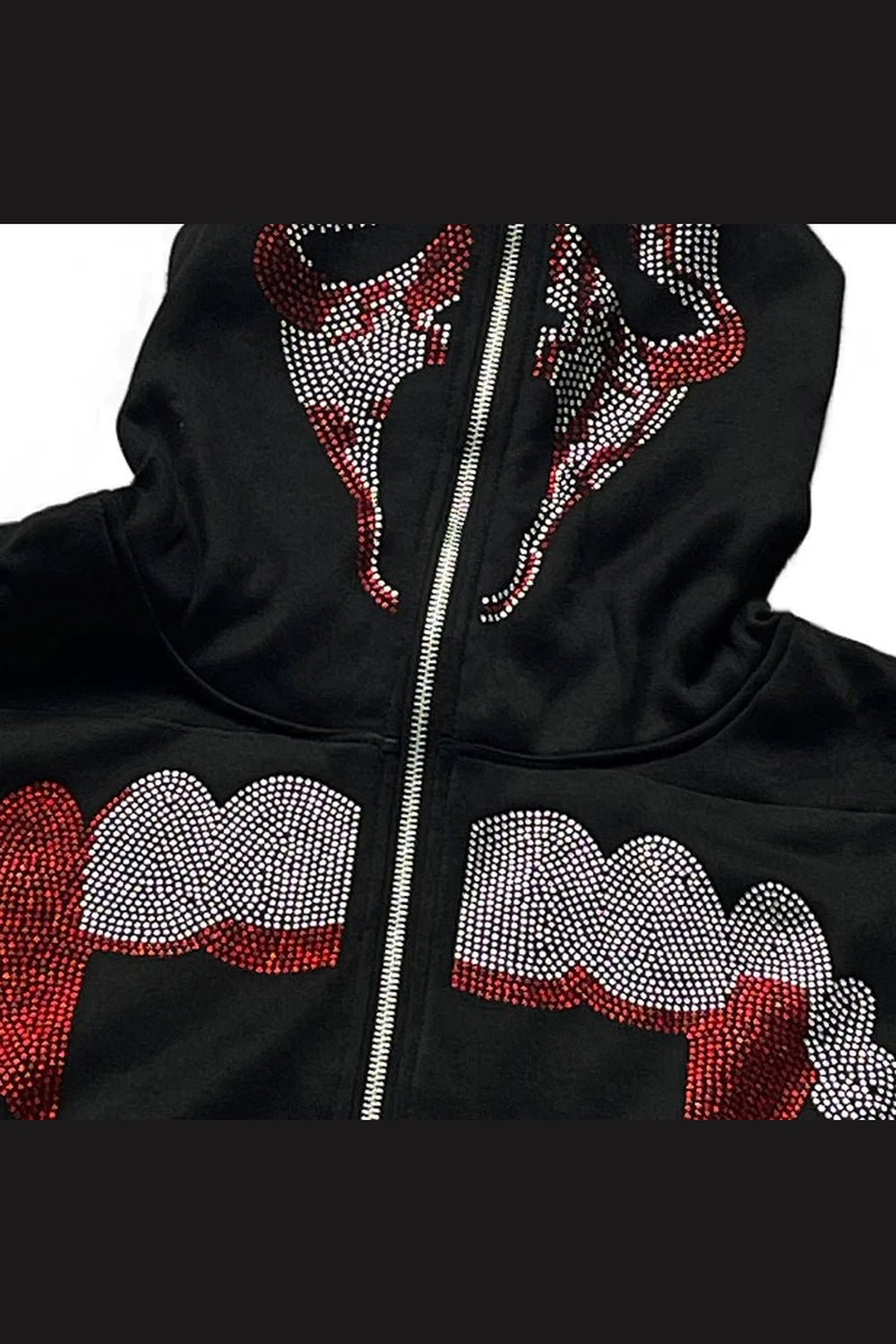 Y2k Gothic Grunge Rhinestone Hoodie