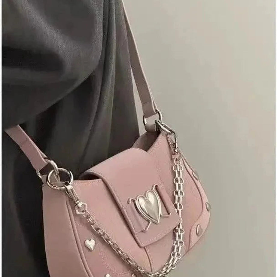 Y2k Pastel goth Handbag Plush Cross