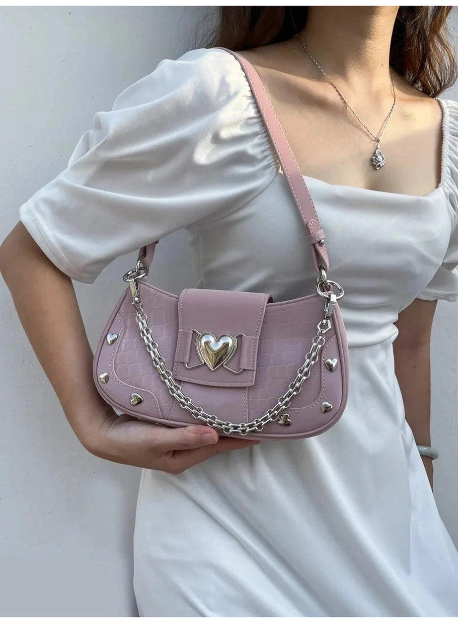 Y2k Pastel goth Handbag Plush Cross