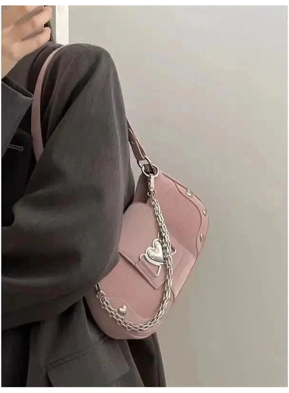 Y2k Pastel goth Handbag Plush Cross