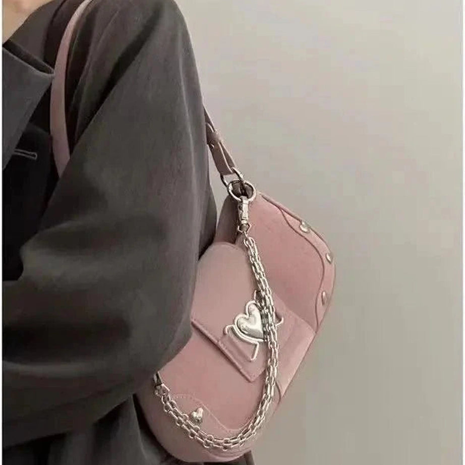 Y2k Pastel goth Handbag Plush Cross