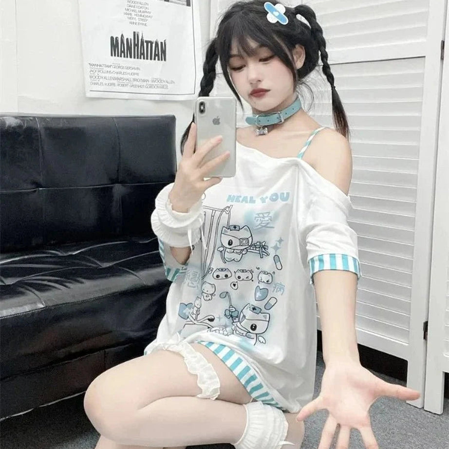 Y2k Gothic Harajuku Cartoon Tee