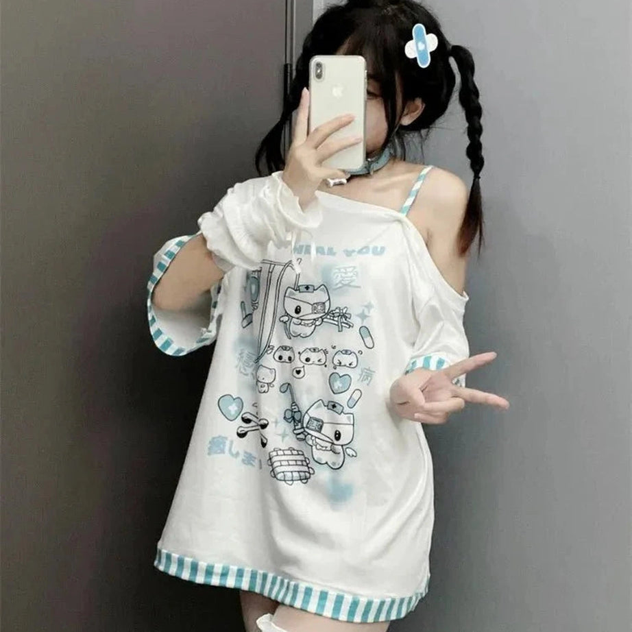 Y2k Gothic Harajuku Cartoon Tee
