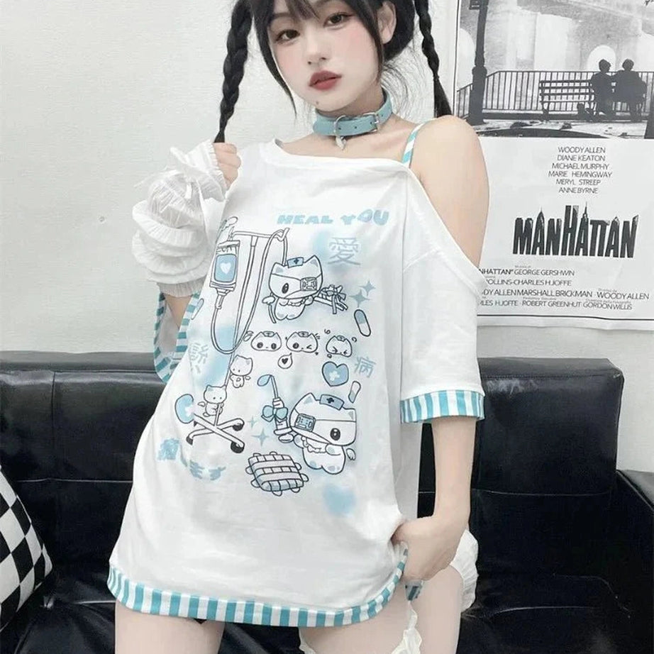 Y2k Gothic Harajuku Cartoon Tee