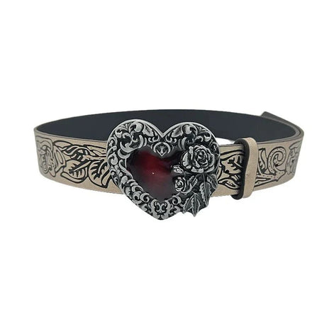 Gothic Heart Rose Belt - Belts