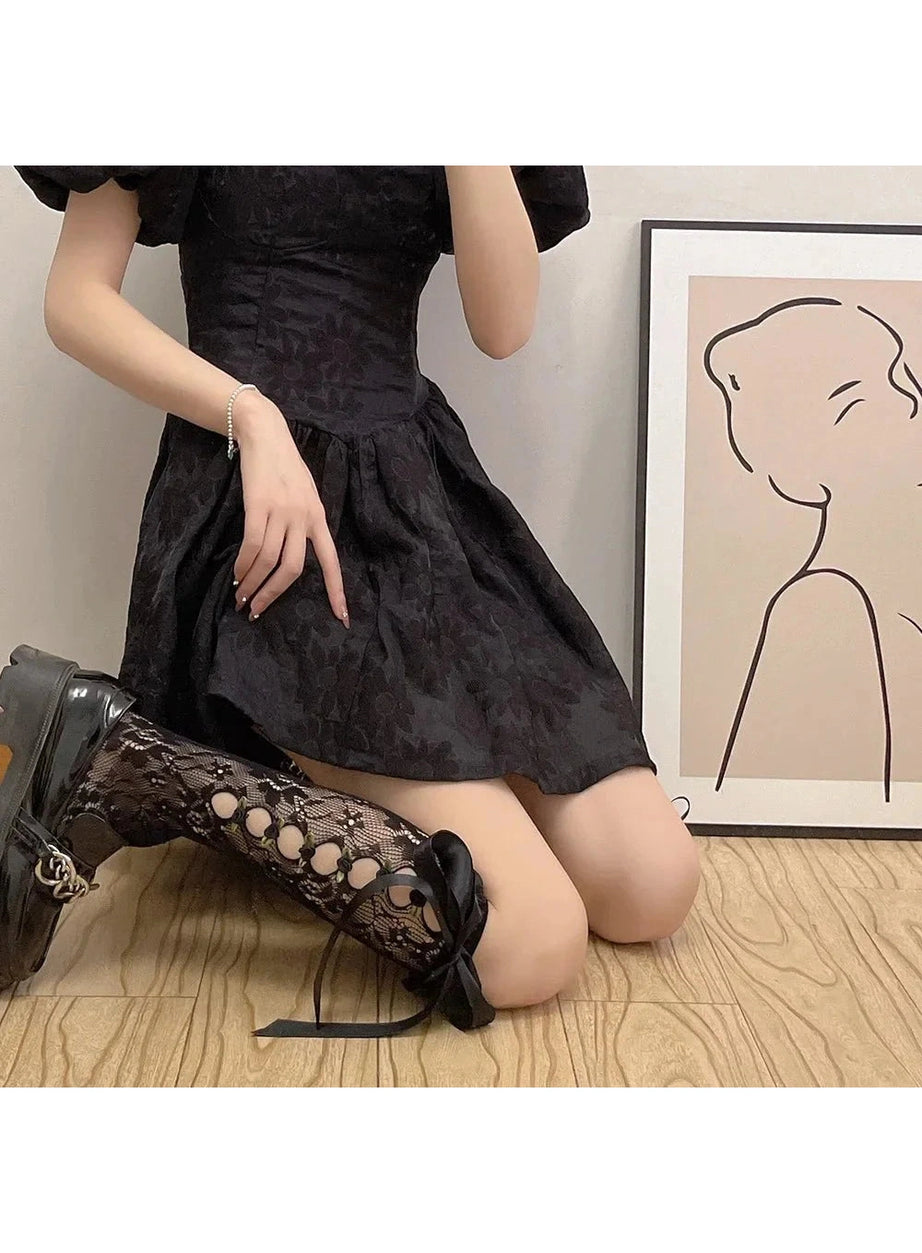 Y2k Gothic Lace Mesh Fishnet Knee Socks